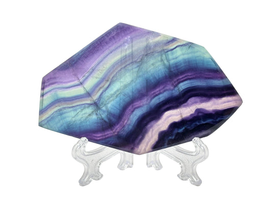 Natural Rainbow Fluorite Crystal Slab Polished Stone for Energy, Meditation, Focus & Office or Home Display – RSL074
