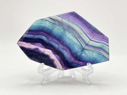Natural Rainbow Fluorite Crystal Slab Polished Stone for Energy, Meditation, Focus & Office or Home Display – RSL074