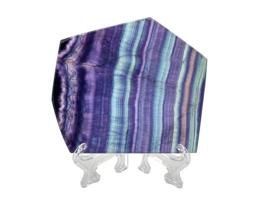 Natural Rainbow Fluorite Crystal Slab Polished Stone for Energy, Focus, Meditation & Home or Office Display – RSL075
