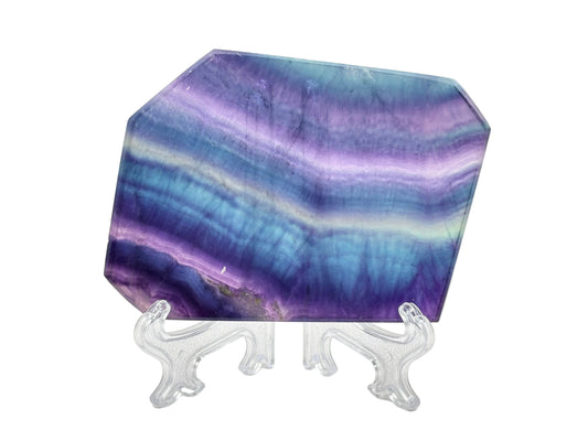 Natural Rainbow Fluorite Crystal Slab Polished Stone for Energy, Focus, Meditation & Home or Office Display – RSL076