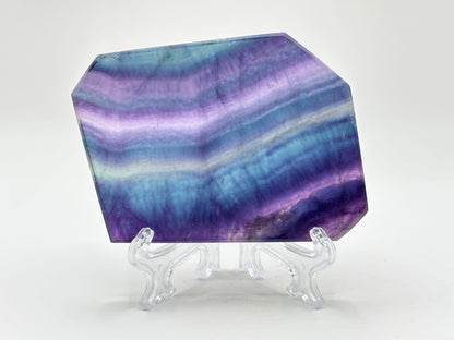 Natural Rainbow Fluorite Crystal Slab Polished Stone for Energy, Focus, Meditation & Home or Office Display – RSL076