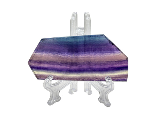 Natural Rainbow Fluorite Crystal Slab Polished Stone for Energy, Focus, Meditation & Home or Office Display – RSL077