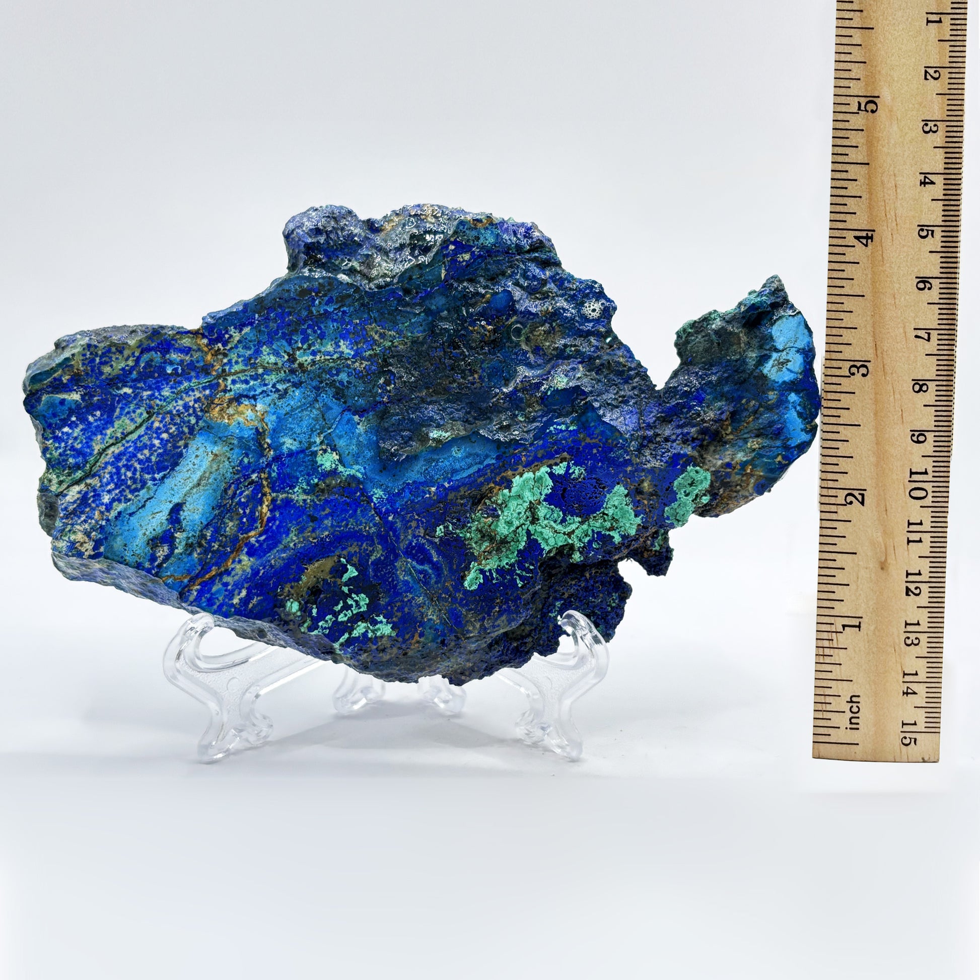 Natural Polished Azurite Malachite Crystal Slab - Gem Avenue Retail