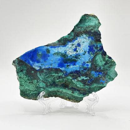 Natural Polished Azurite Malachite Crystal Slab Gemstone for Energy, Focus, Relaxation & Home or Office Display – RSL088