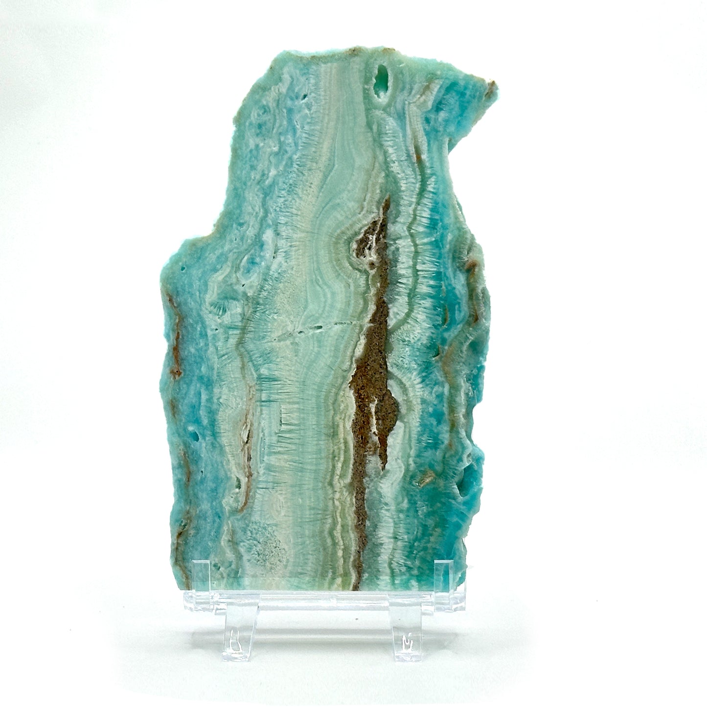 Natural Blue Aragonite Crystal Slab  - Gem Avenue