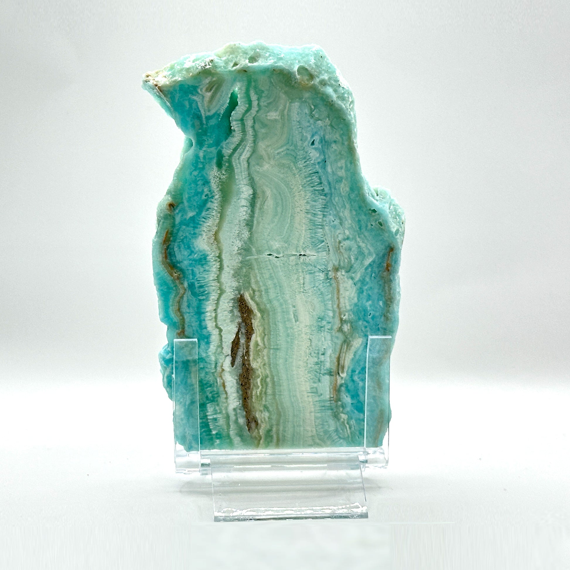 Natural Blue Aragonite Crystal Slab  - Gem Avenue