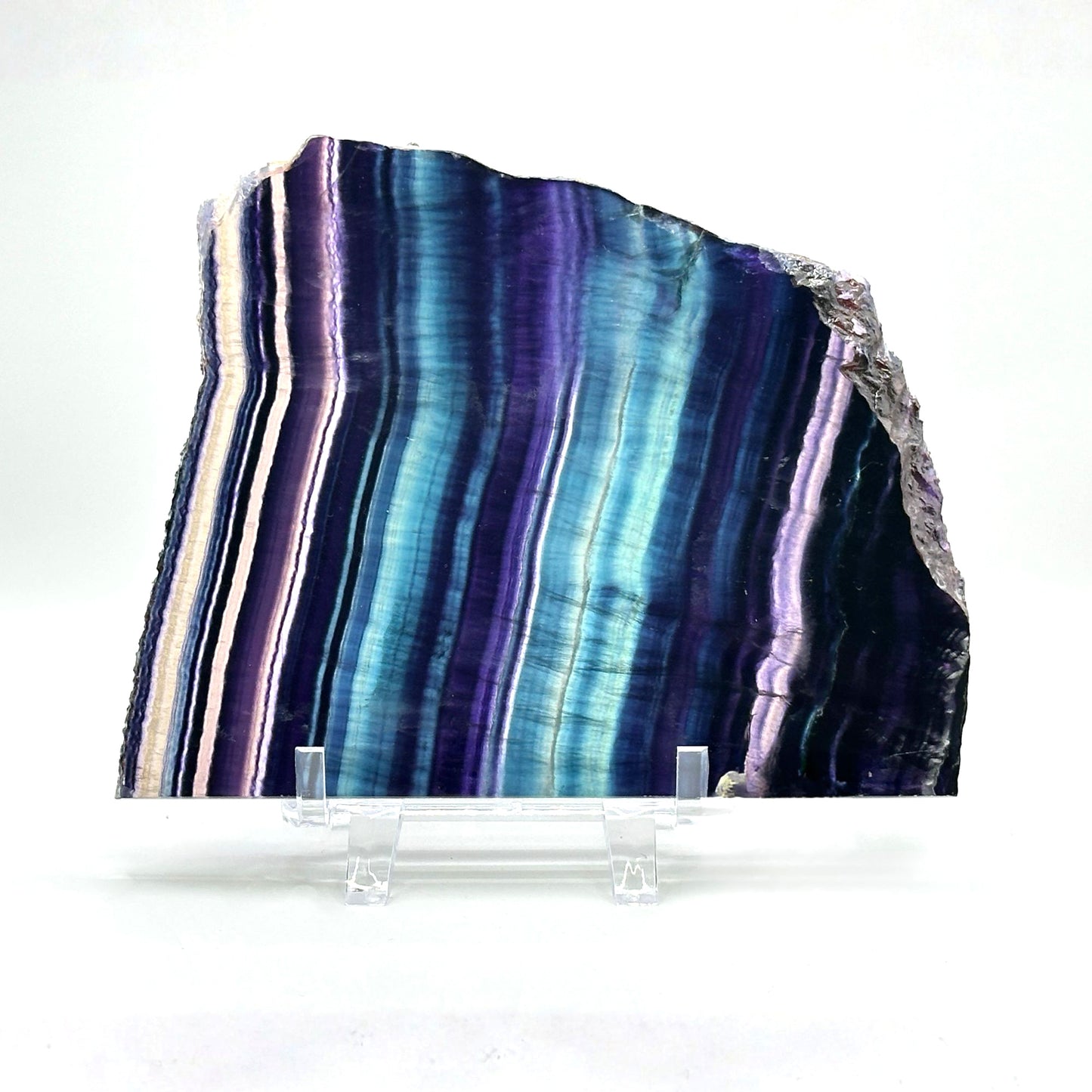 Natural Polished Purple Blue Fluorite Crystal Slab - Gem Avenue