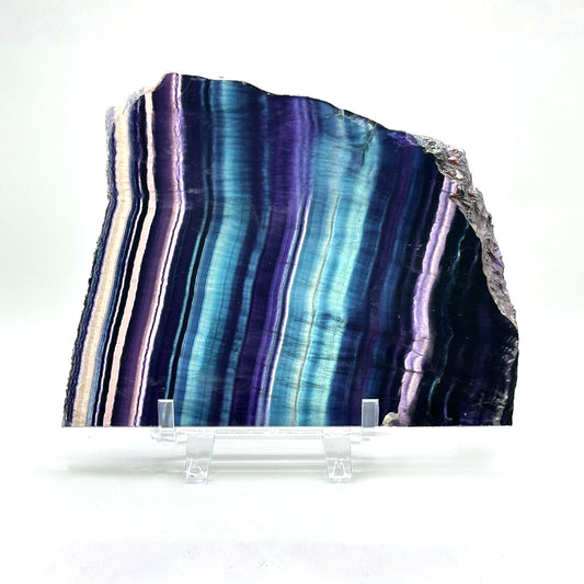 Natural Polished Purple Blue Fluorite Crystal Slab - Gem Avenue