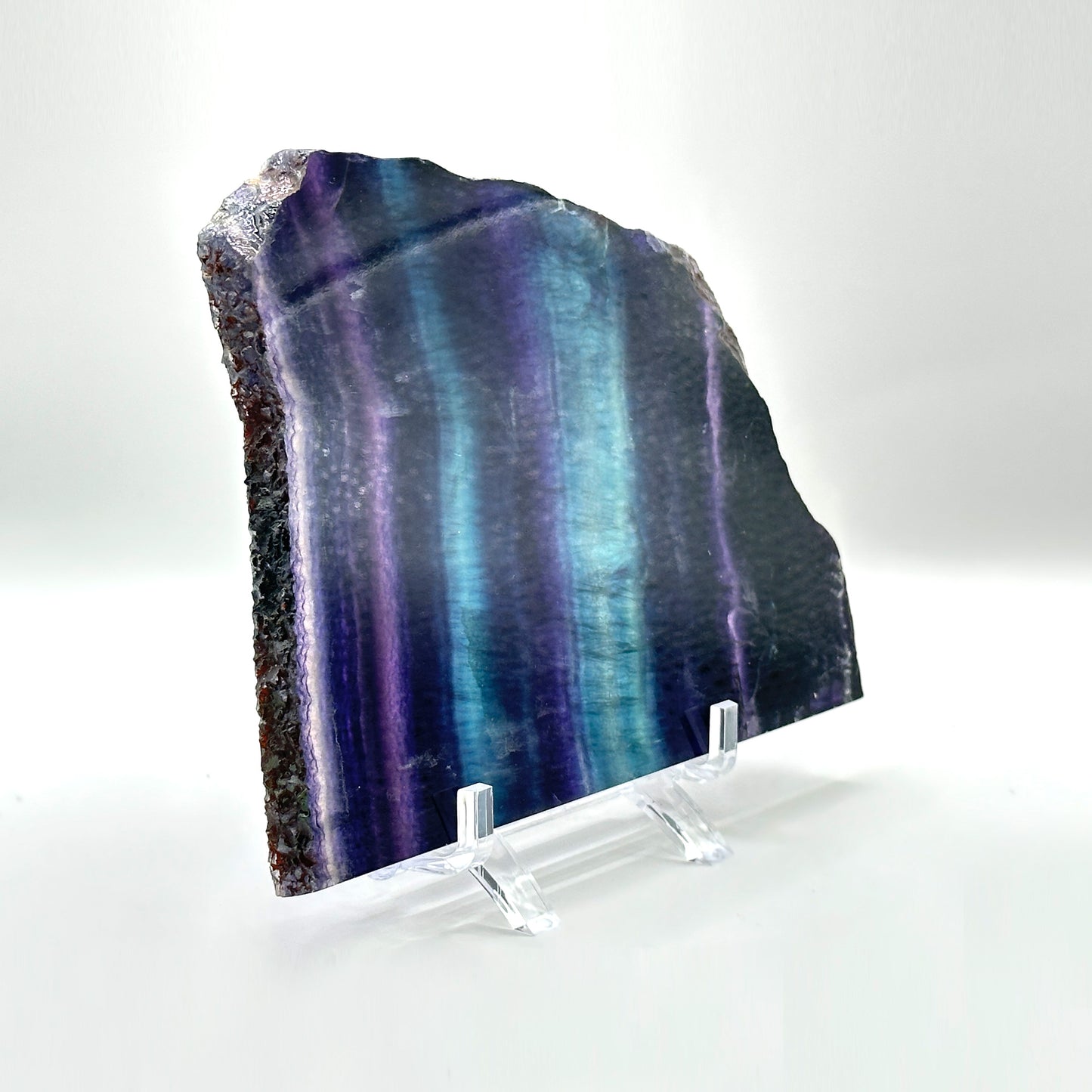 Natural Polished Purple Blue Fluorite Crystal Slab - Gem Avenue