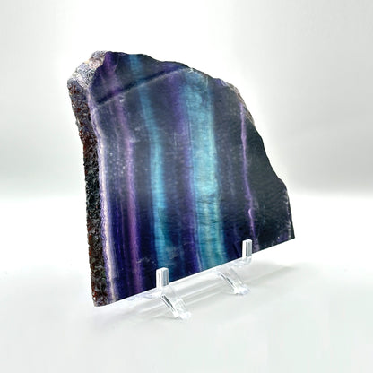 Natural Polished Purple Blue Fluorite Crystal Slab - Gem Avenue