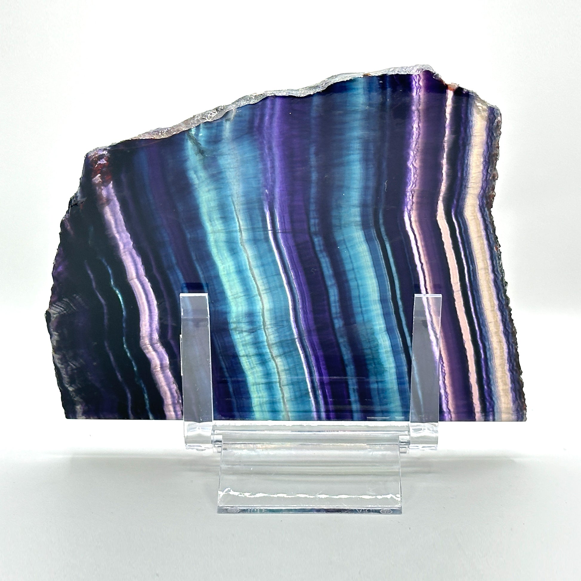 Natural Polished Purple Blue Fluorite Crystal Slab - Gem Avenue