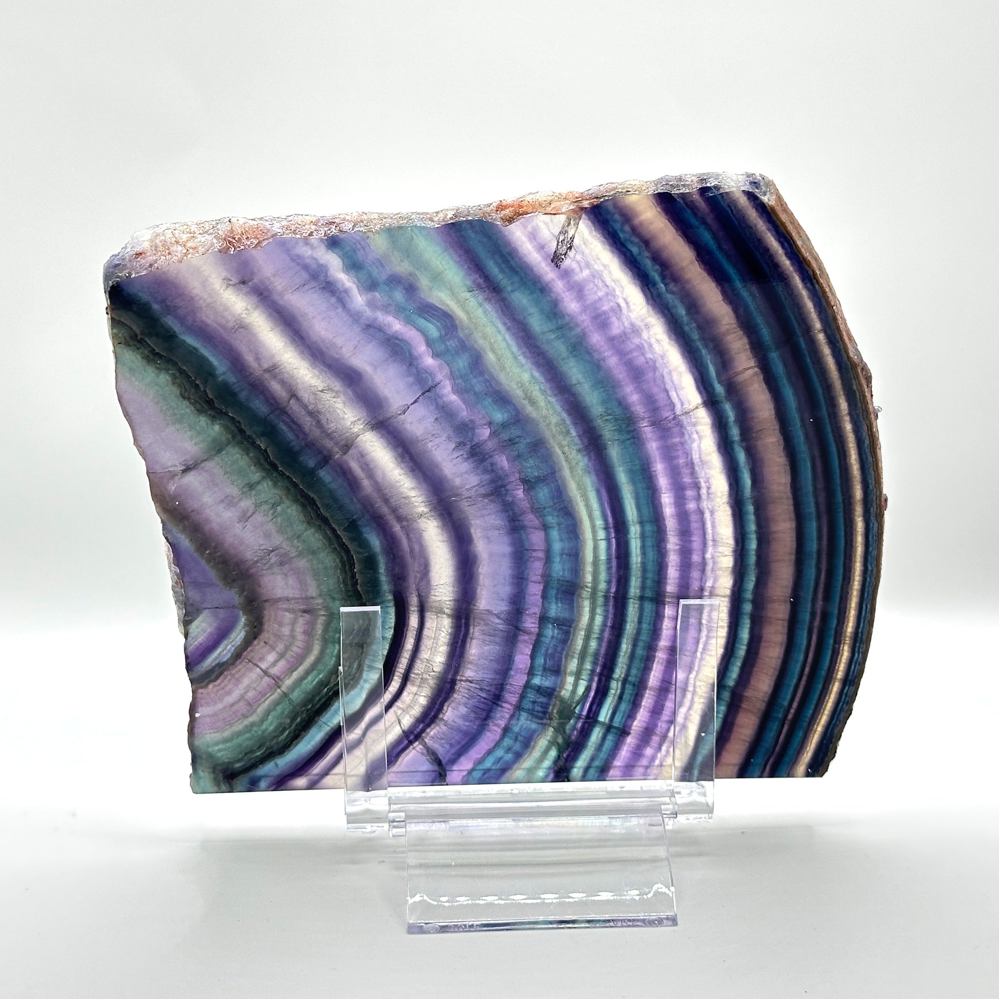 Natural Polished Purple Fluorite Crystal Slab - Gem Avenue