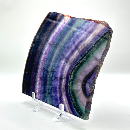 Natural Polished Purple Fluorite Crystal Slab - Gem Avenue