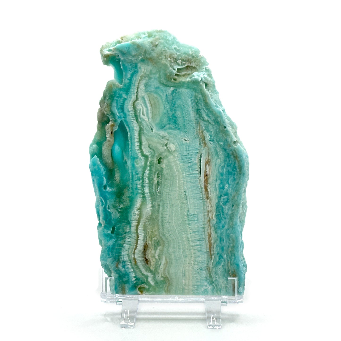 Natural Polished Blue Aragonite Crystal Slab - Gem Avenue