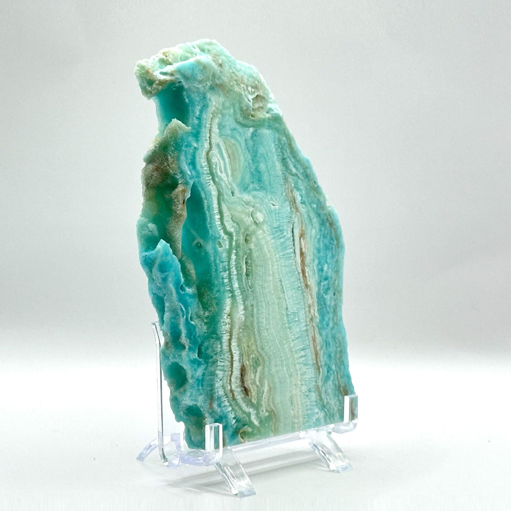 Natural Polished Blue Aragonite Crystal Slab - Gem Avenue