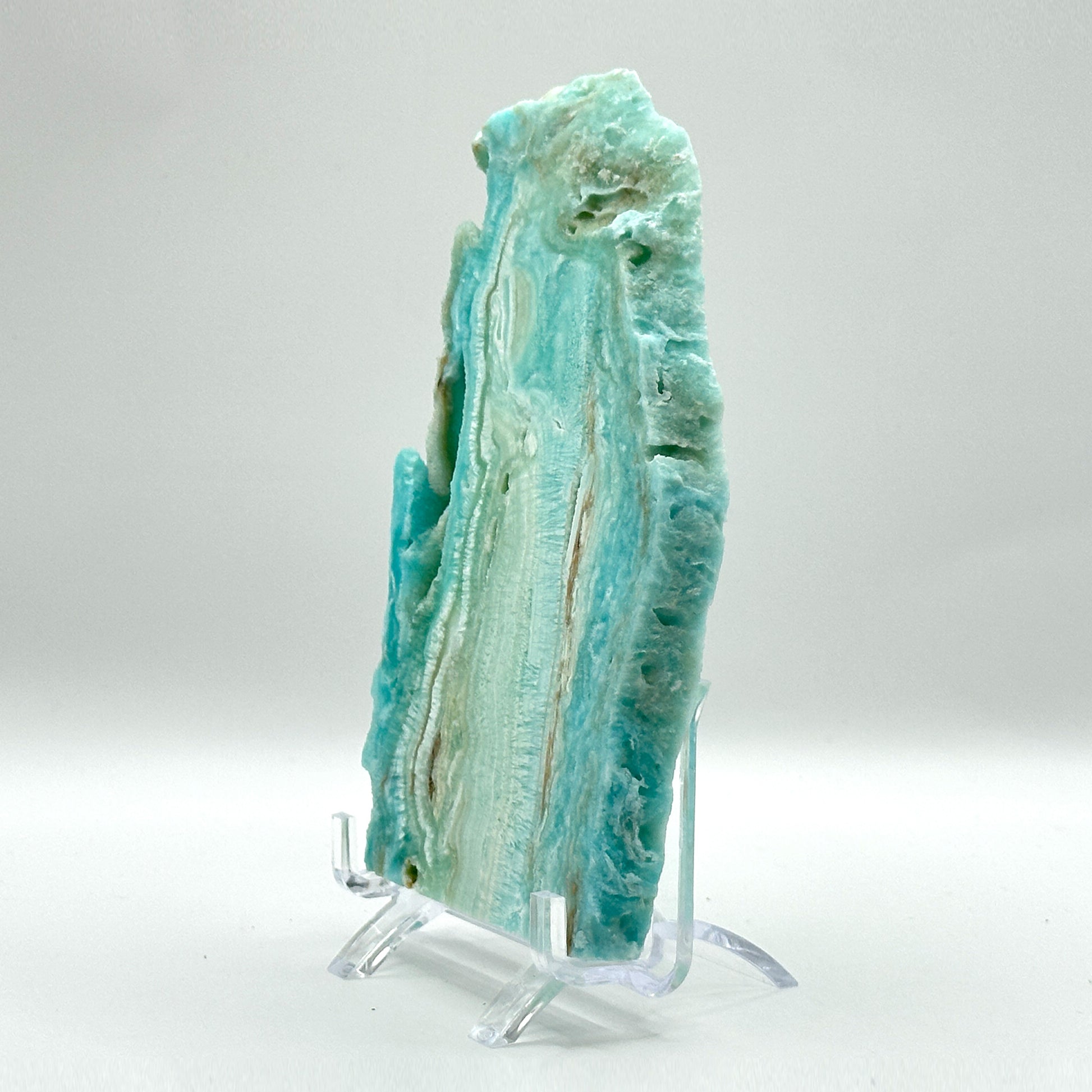 Natural Polished Blue Aragonite Crystal Slab - Gem Avenue