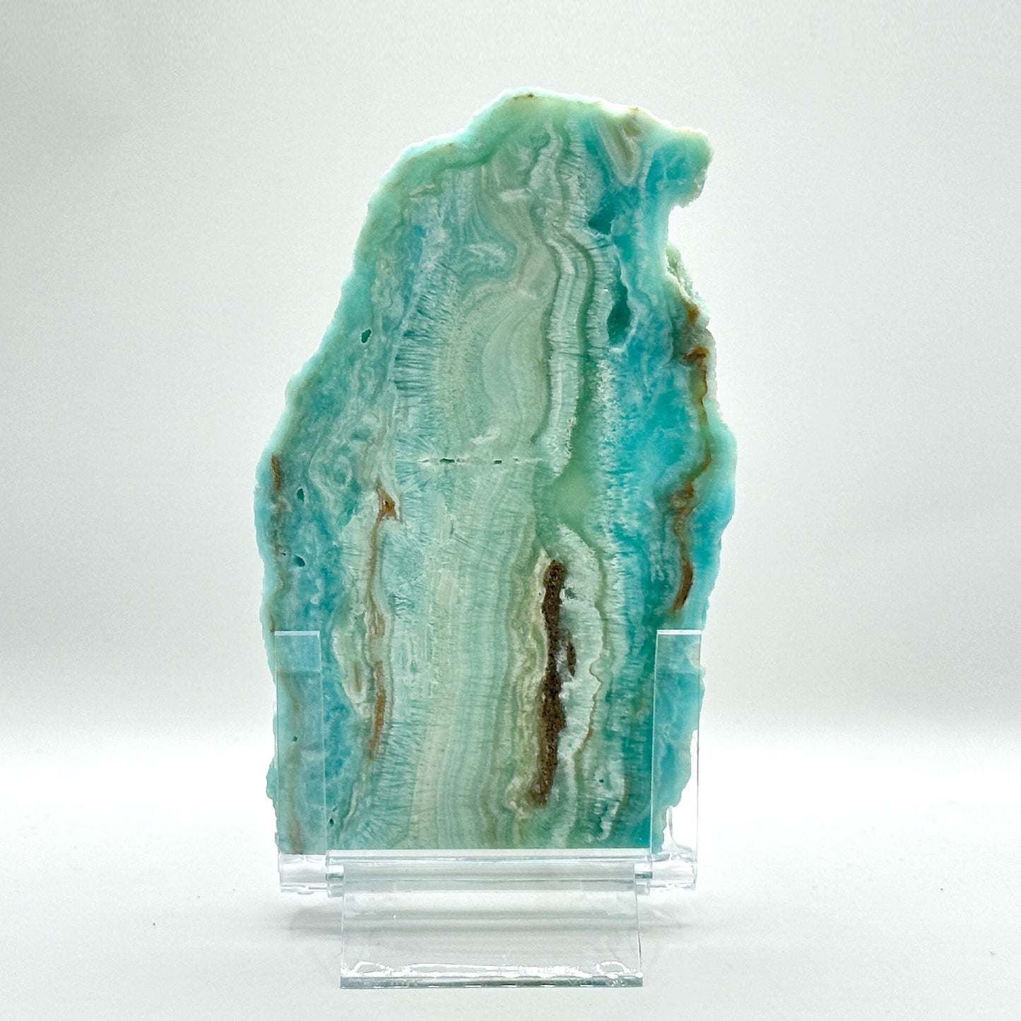 Natural Polished Blue Aragonite Crystal Slab - Gem Avenue