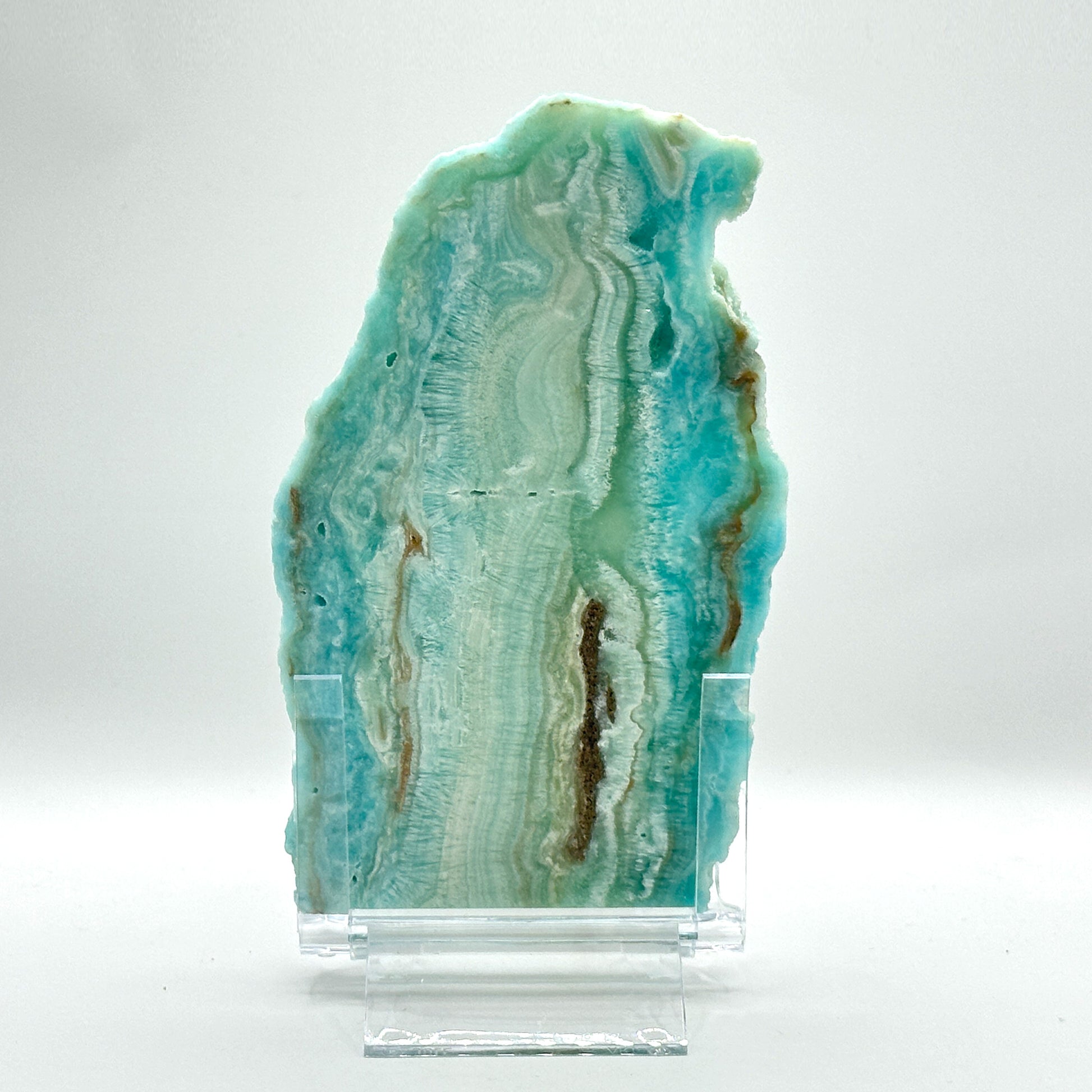 Natural Polished Blue Aragonite Crystal Slab - Gem Avenue