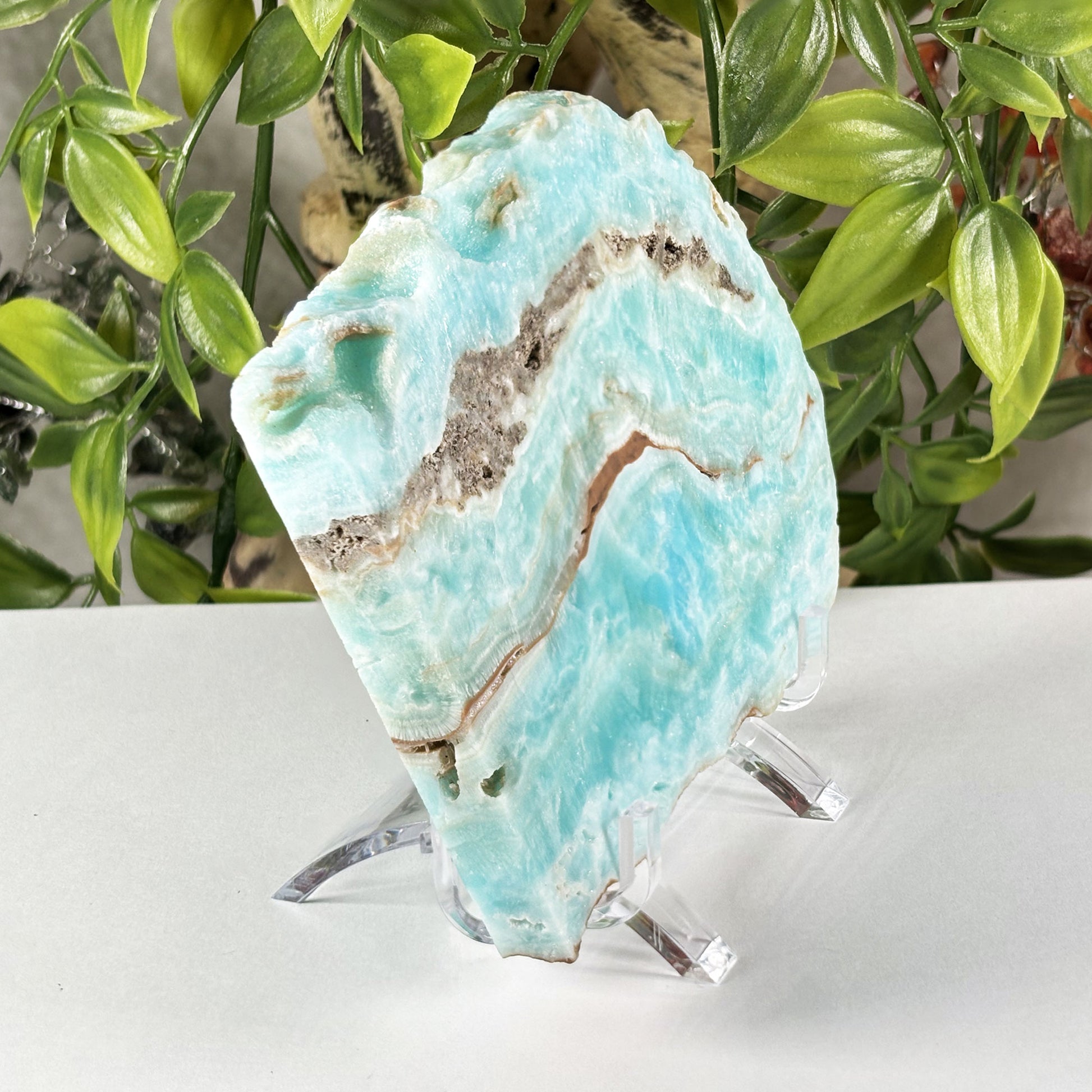 Blue Aragonite Crystal Slab - Gem Avenue Retail