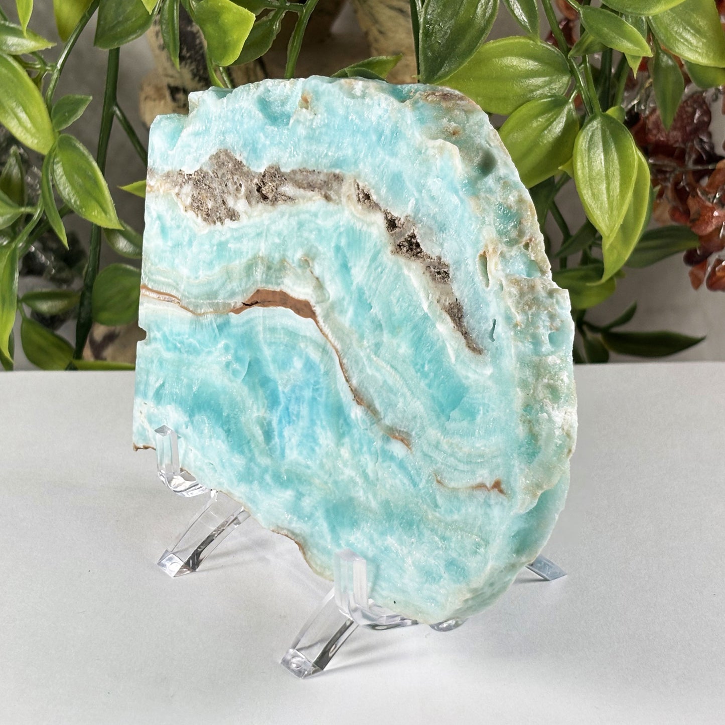 Blue Aragonite Crystal Slab - Gem Avenue Retail