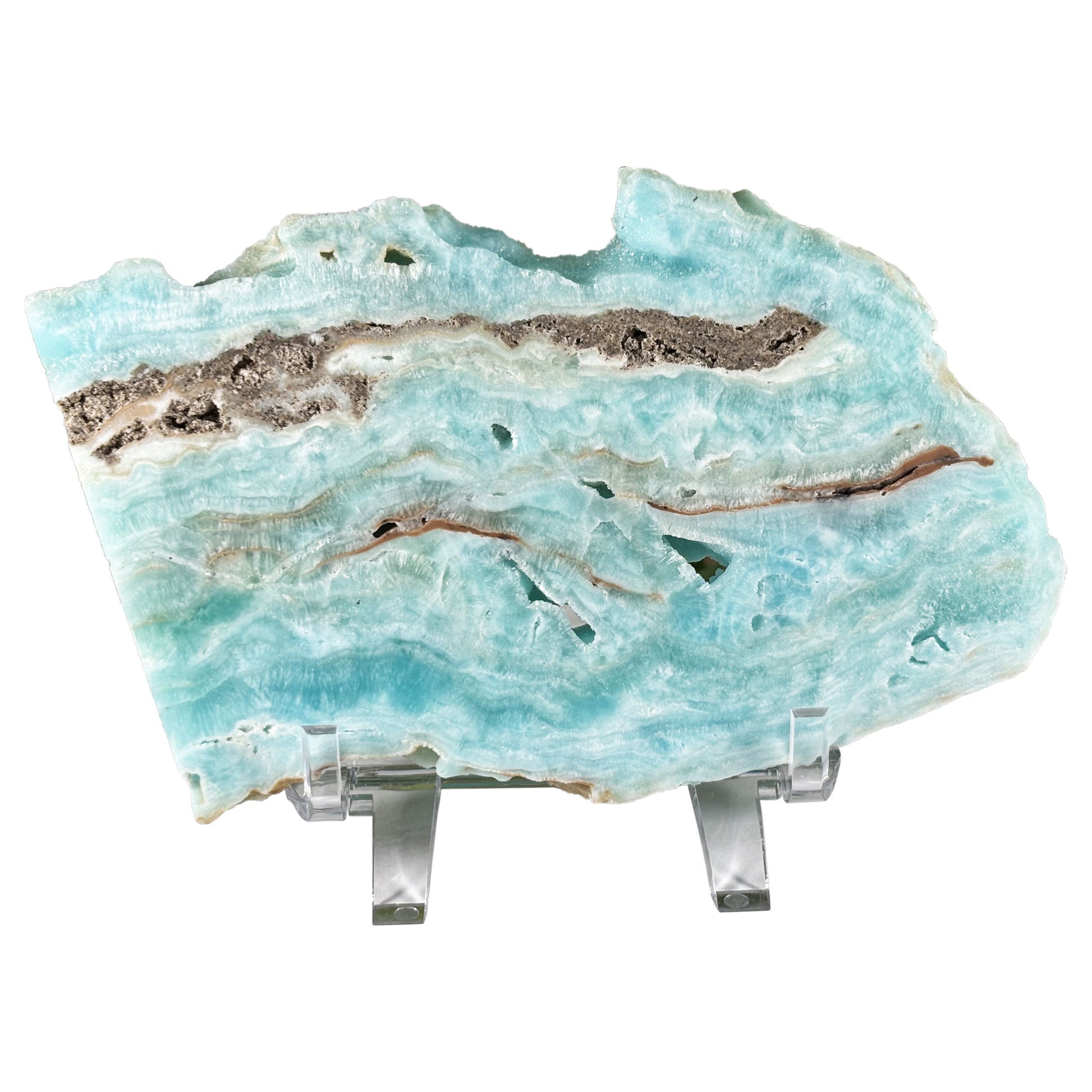 Blue Aragonite Crystal Slab - Gem Avenue Retail