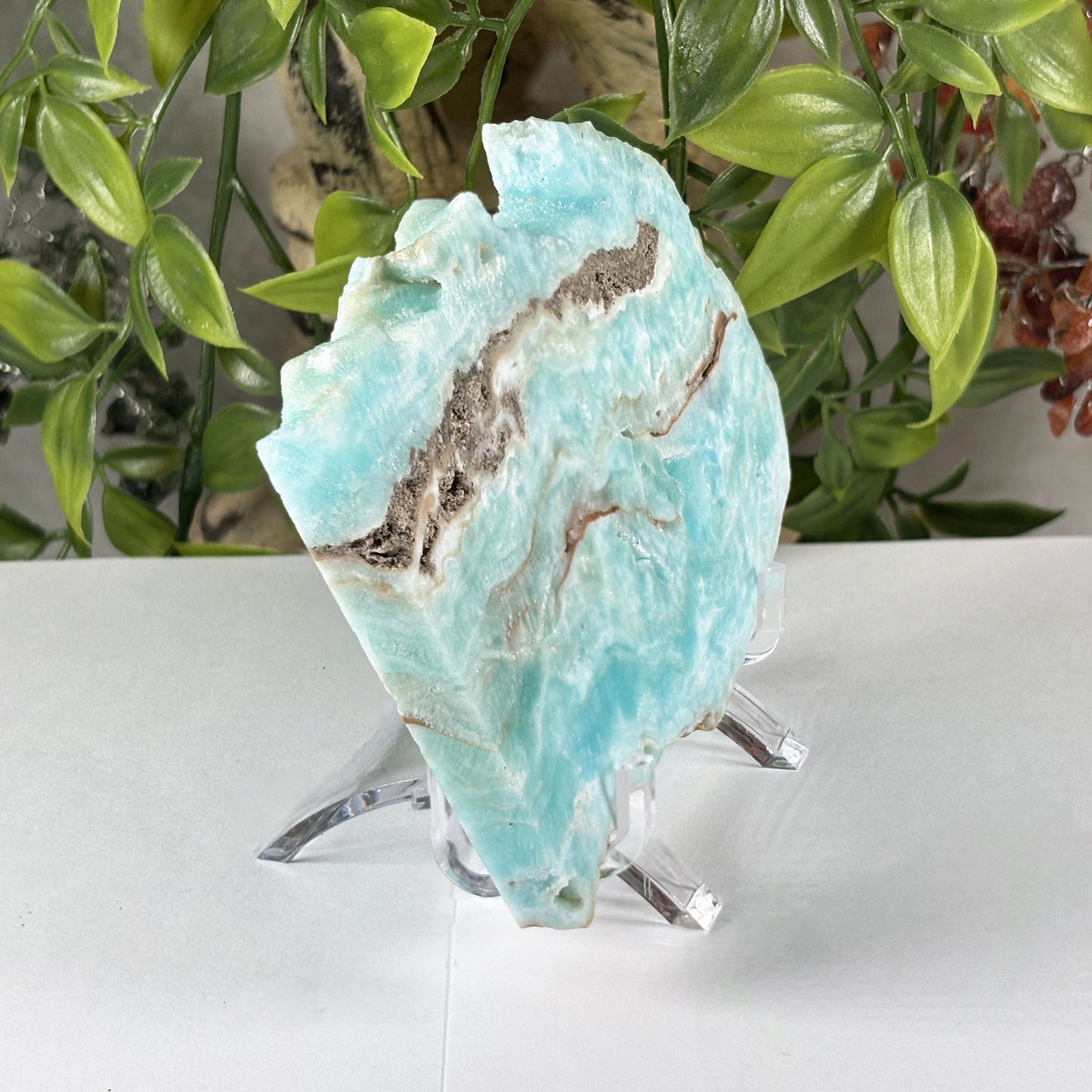 Blue Aragonite Crystal Slab - Gem Avenue Retail