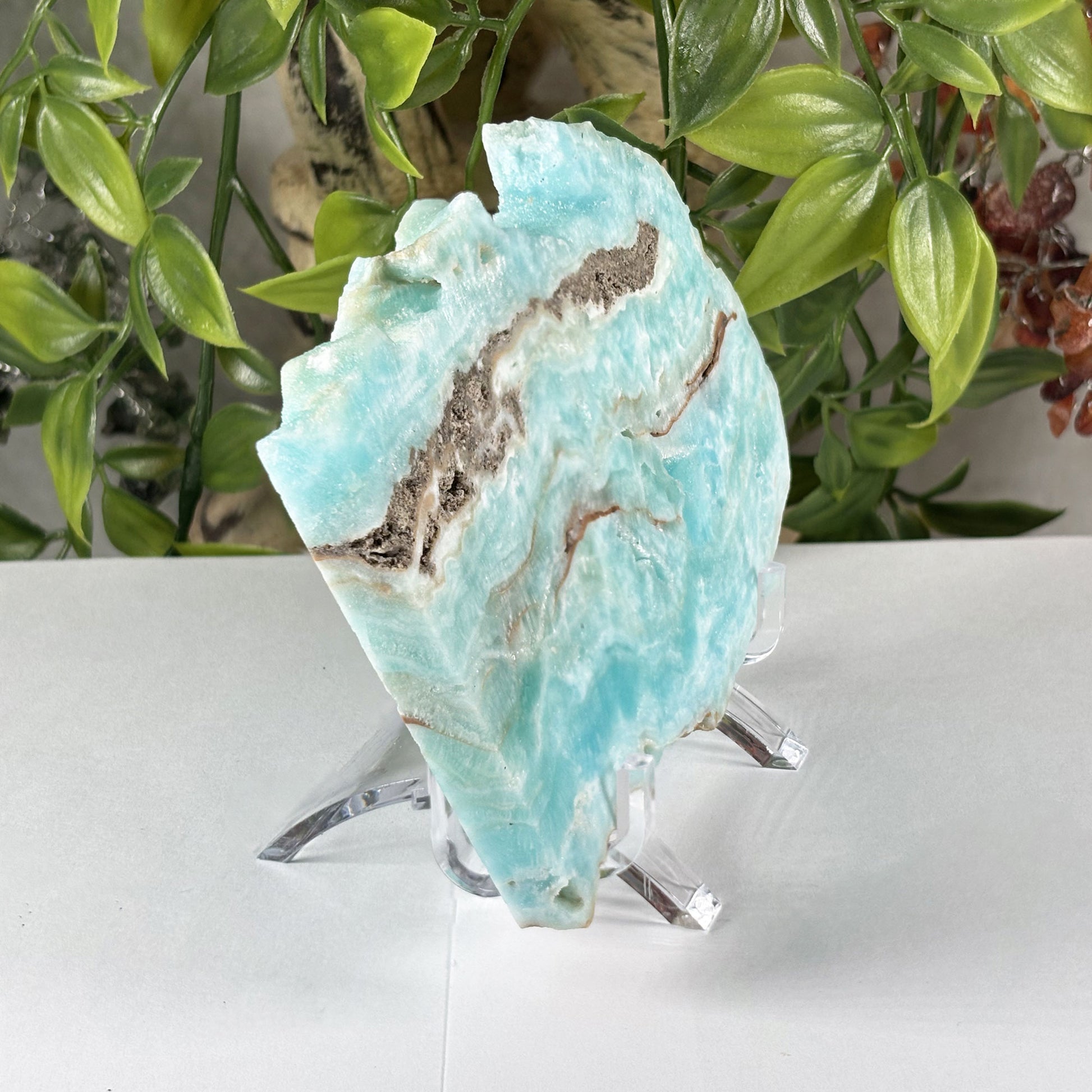 Blue Aragonite Crystal Slab - Gem Avenue Retail
