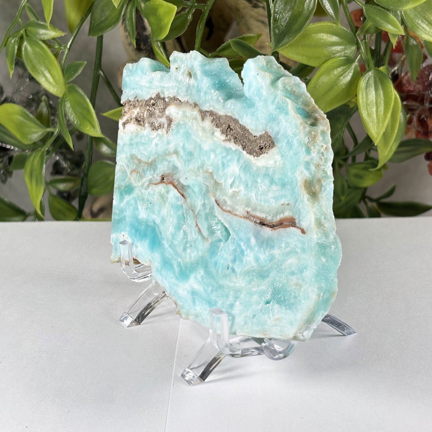 Blue Aragonite Crystal Slab - Gem Avenue Retail
