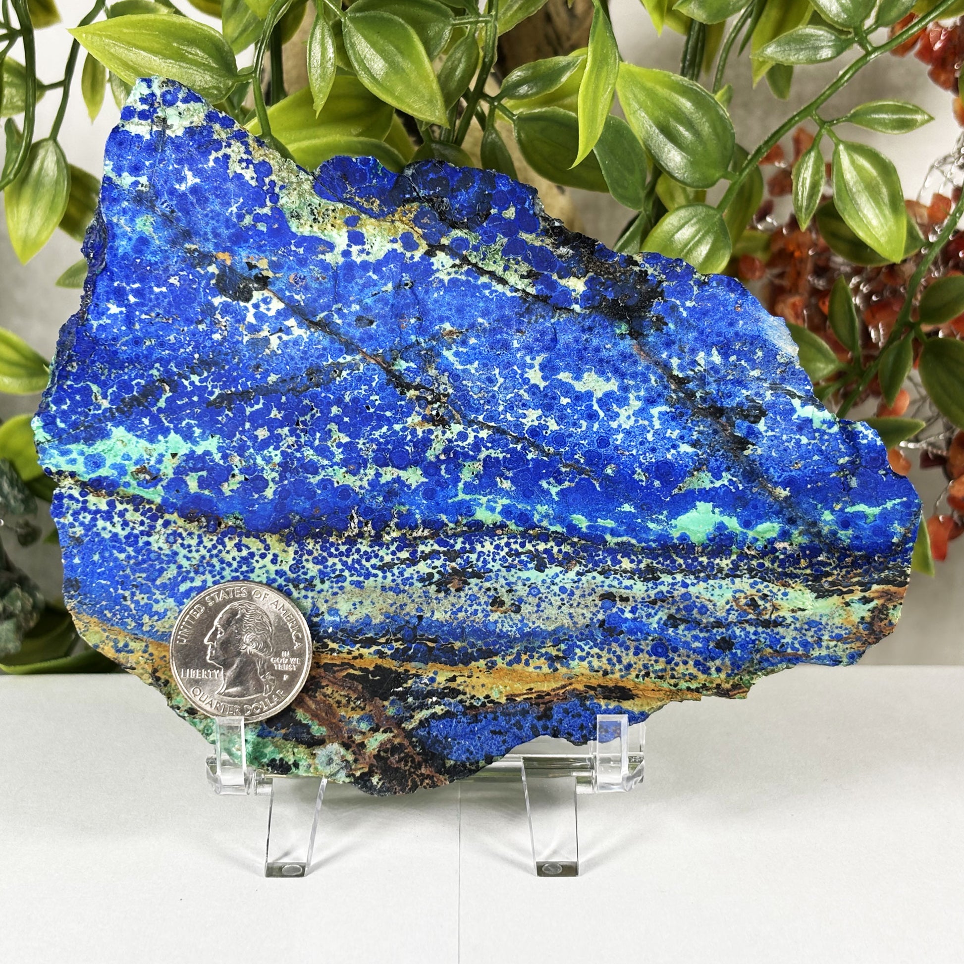 Azurite Malachite Crystal Gemstone Slab - Gem Avenue Retail