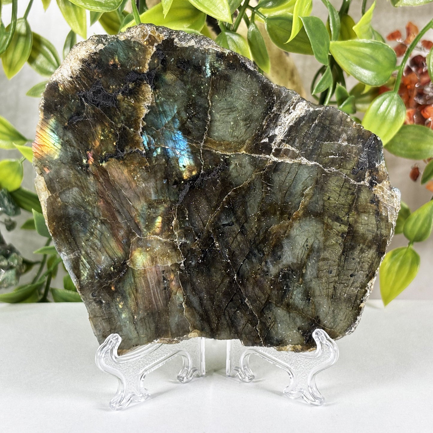 Labradorite Crystal Gemstone Slab - Gem Avenue Retail