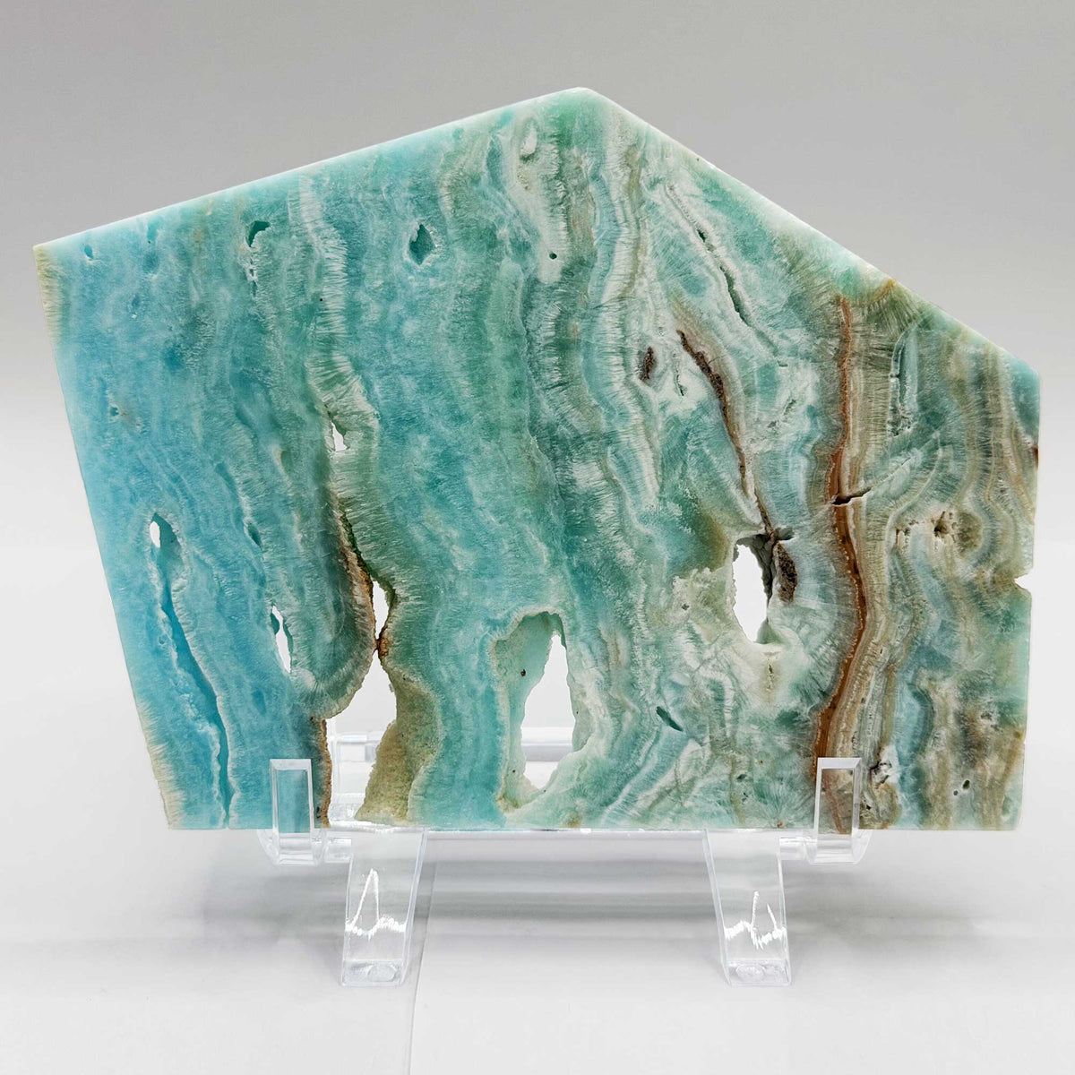 Blue Aragonite Crystal Slab - Gem Avenue Retail