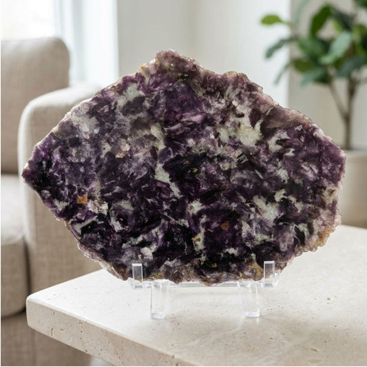 Lepidolite Crystal Slab - Gem Avenue Retail