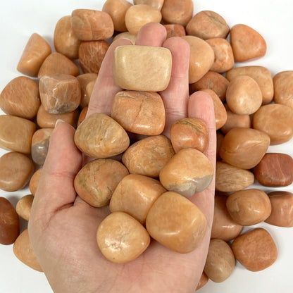 Polished Peach Moonstone Gemstone Tumbled Stone - Gem Avenue