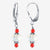 925 Sterling Silver Leverback Drop Earrings with Austrian Crystals