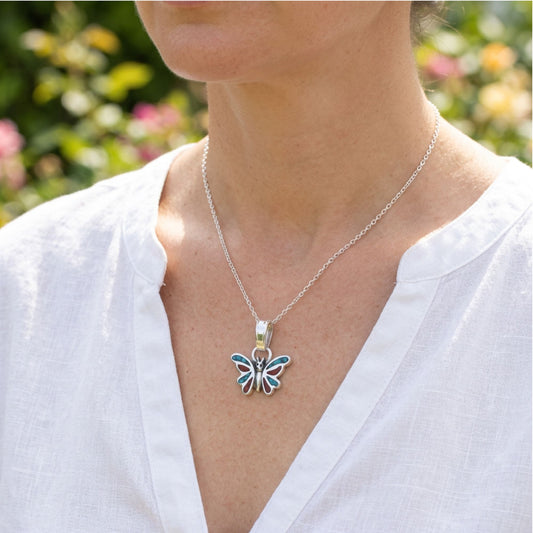 Turquoise Coral Pendant .925 Sterling Silver 0.5 Inch Southwestern Western Jewelry Handmade Gift for Women