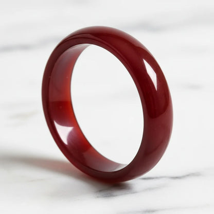 Natural 6mm Carnelian Gemstone Band Ring – Polished Unisex Ring for Men & Women, Ideal for Daily Wear or Gifting