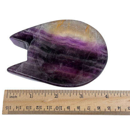 Natural Fluorite Cat Bowl – Handcrafted Crystal for Décor & Function - RSH296