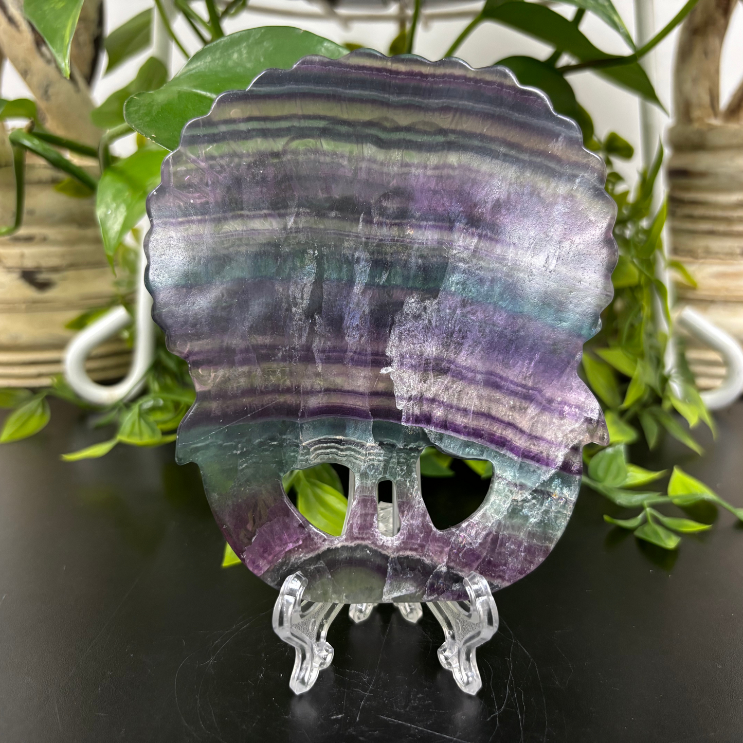 Hand-Carved Fluorite Peacock Natural Gemstone Animal Carving for Beauty & Decorative Display - RAN491