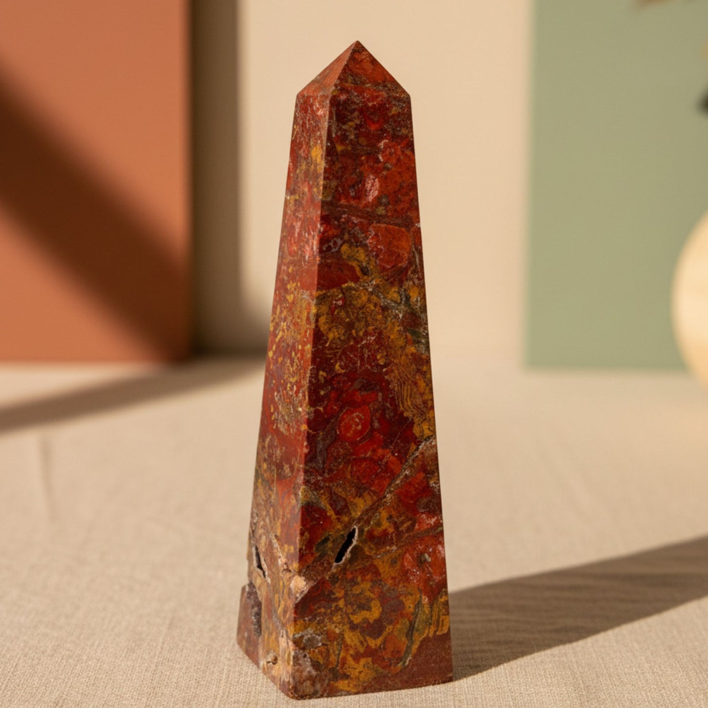 Natural Polished Red Jasper Crystal Tower 12"