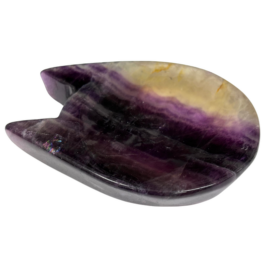 Natural Fluorite Cat Bowl – Handcrafted Crystal for Décor & Function - RSH296