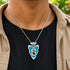 Turquoise Gemstone Inlay Bear Claw Sterling Silver Pendant