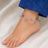 Blue Austrian Crystals Italian 925 Sterling Silver Anklet Ankle Bracelets