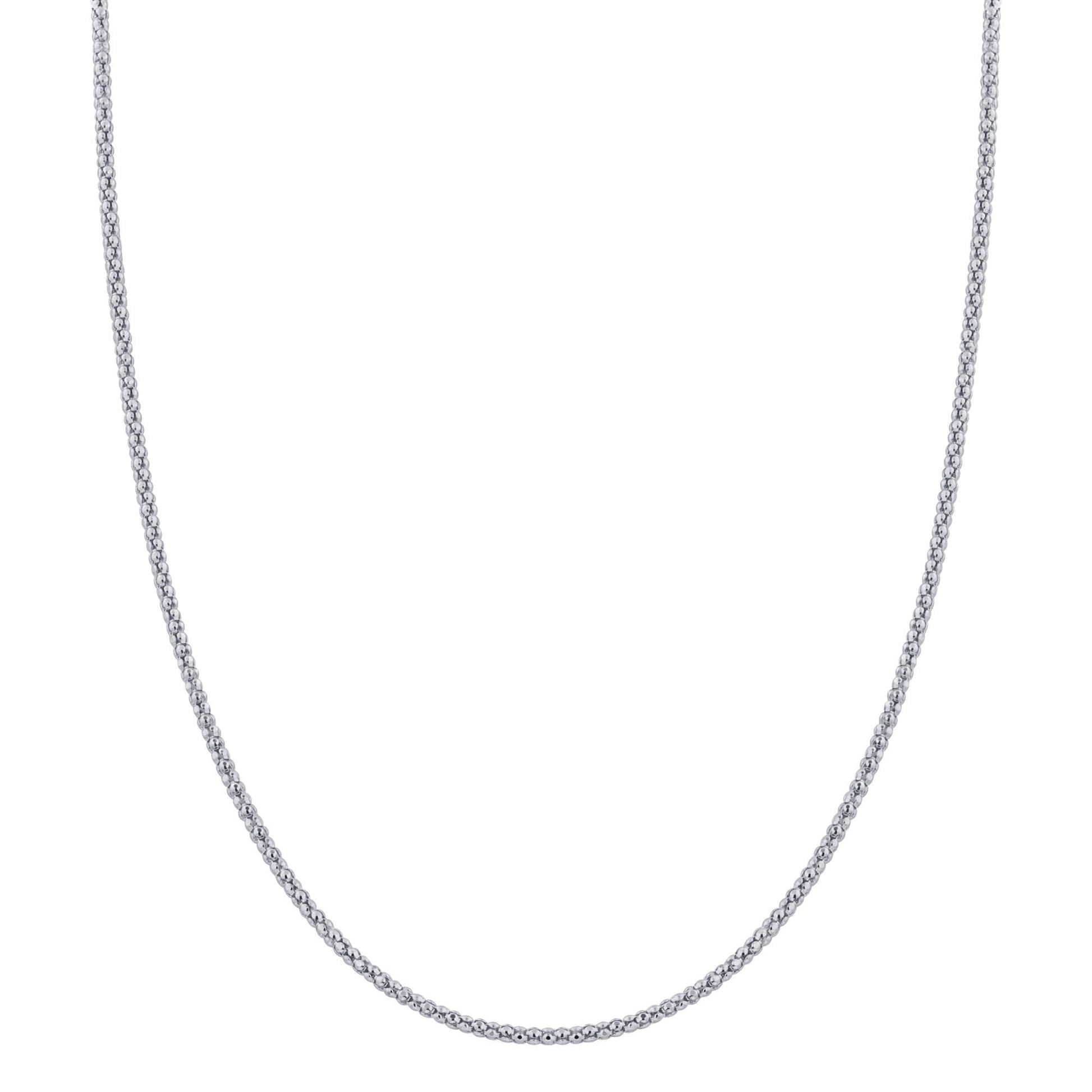 Italian 925 Sterling Silver Popcorn Chain Necklace - Gem Avenue