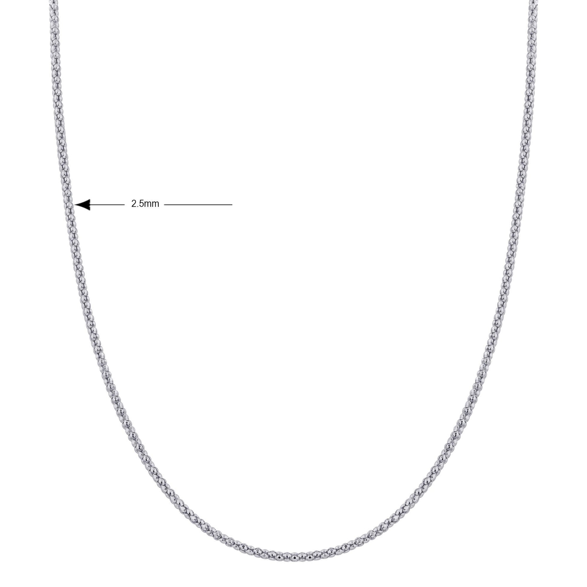 Italian 925 Sterling Silver Popcorn Chain Necklace - Gem Avenue