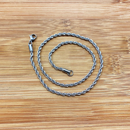 Stainless Steel wide Rope Chain Necklace - Gem Avenue