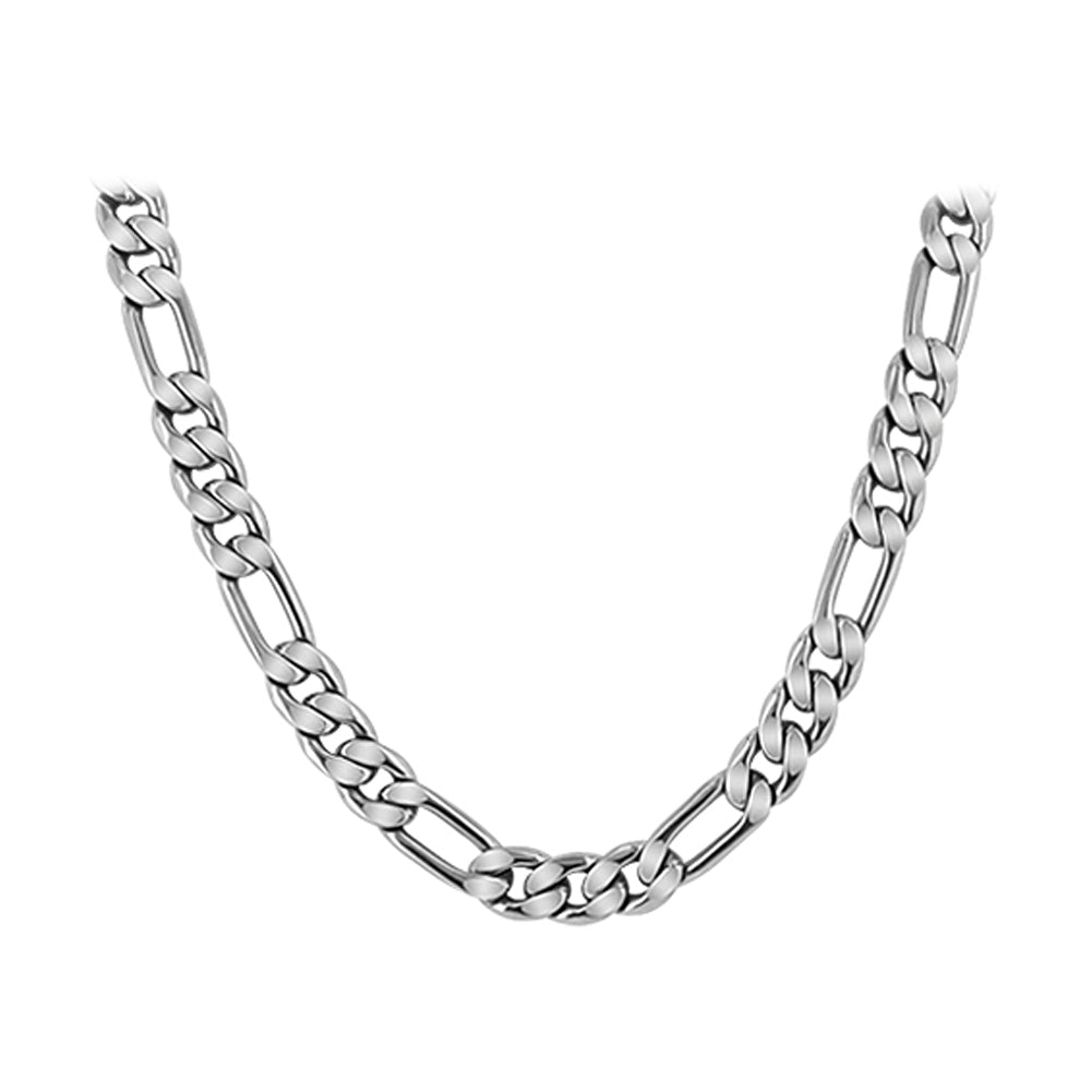Men's Stainless Steel wide Figaro Chain Necklace - Gem Avenue