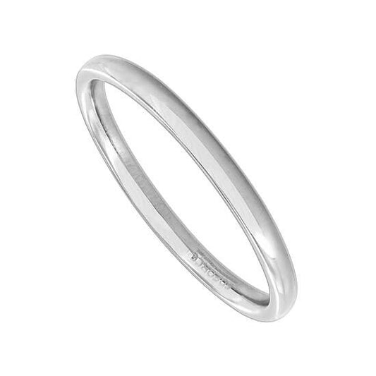 Stainless Steel 2mm Plain Comfort Fit Wedding Band Ring