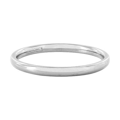 Stainless Steel 2mm Plain Comfort Fit Wedding Band Ring
