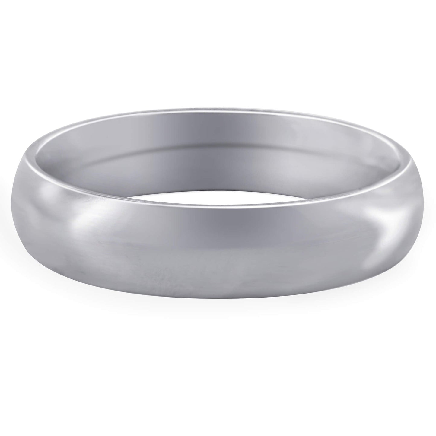 Stainless Steel Plain Comfort Fit 5mm Wedding Band - Gem Avenue