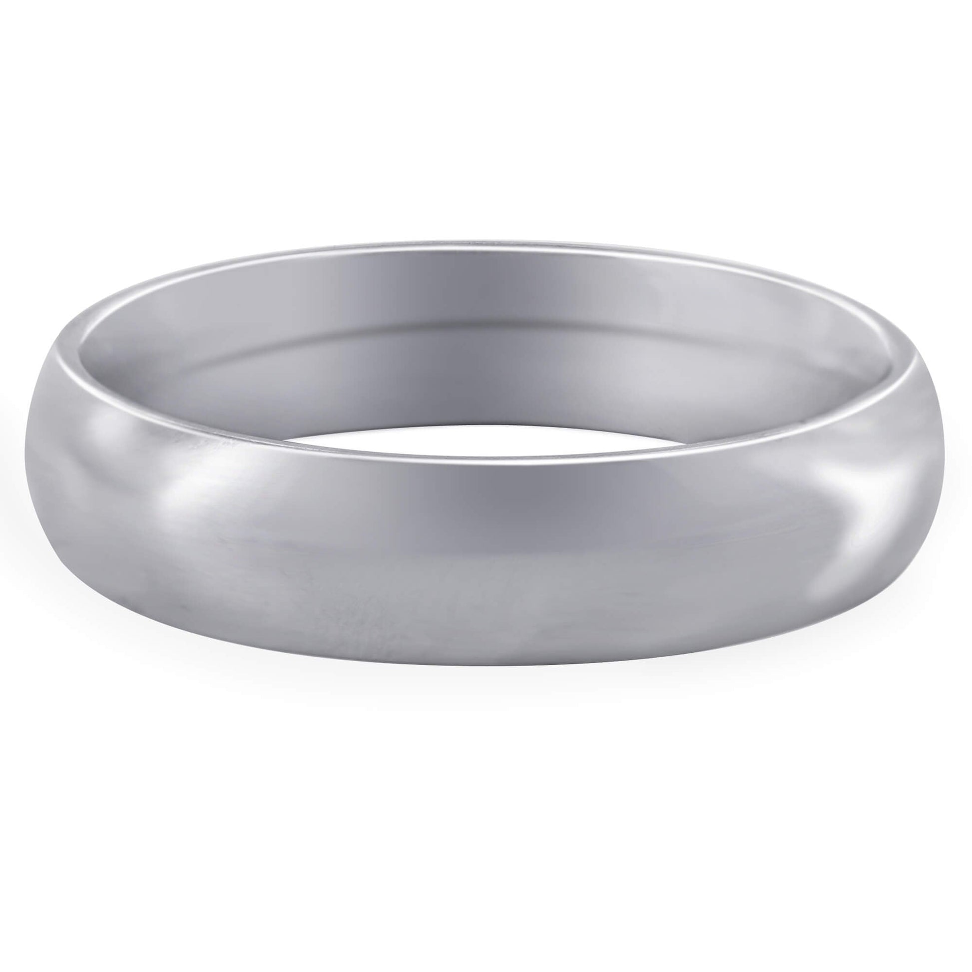 Stainless Steel Plain Comfort Fit 5mm Wedding Band - Gem Avenue